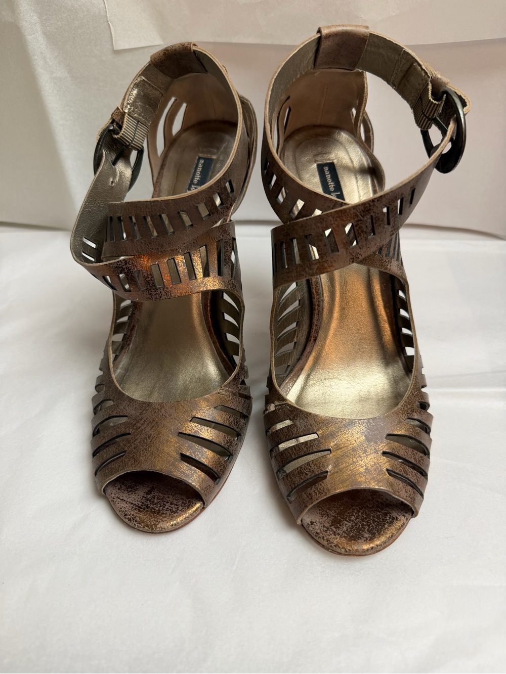 Nanette Lepore Metallic Bronze Cutout Heels